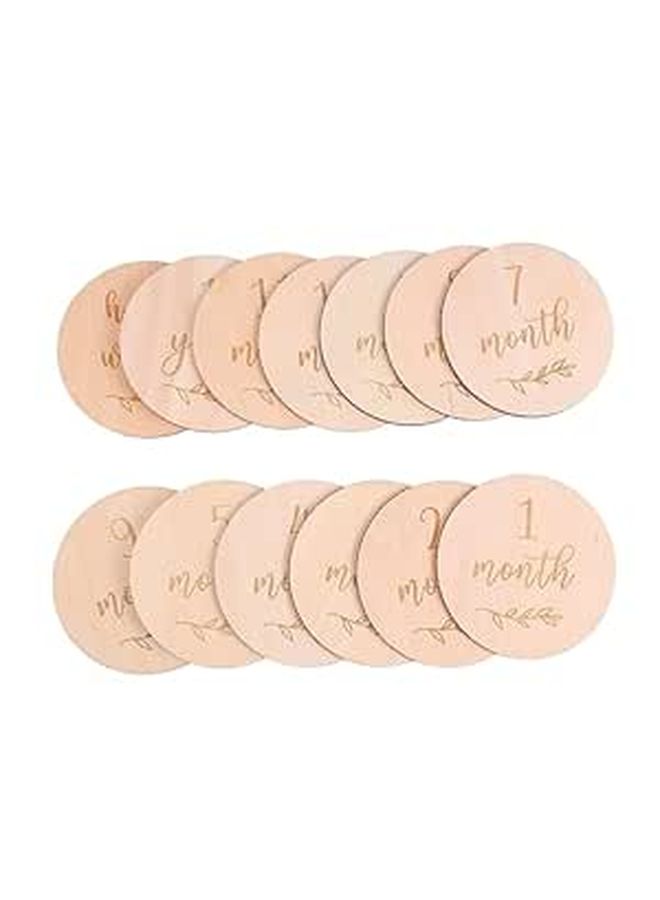 Monthly Commemorative Growth Cards For Newborn Photography 13Pcs Smooth Edge Home Decor Props - Image 1