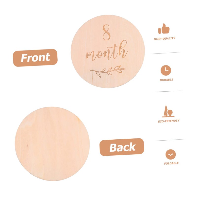 Monthly Commemorative Growth Cards For Newborn Photography 13Pcs Smooth Edge Home Decor Props - Image 5