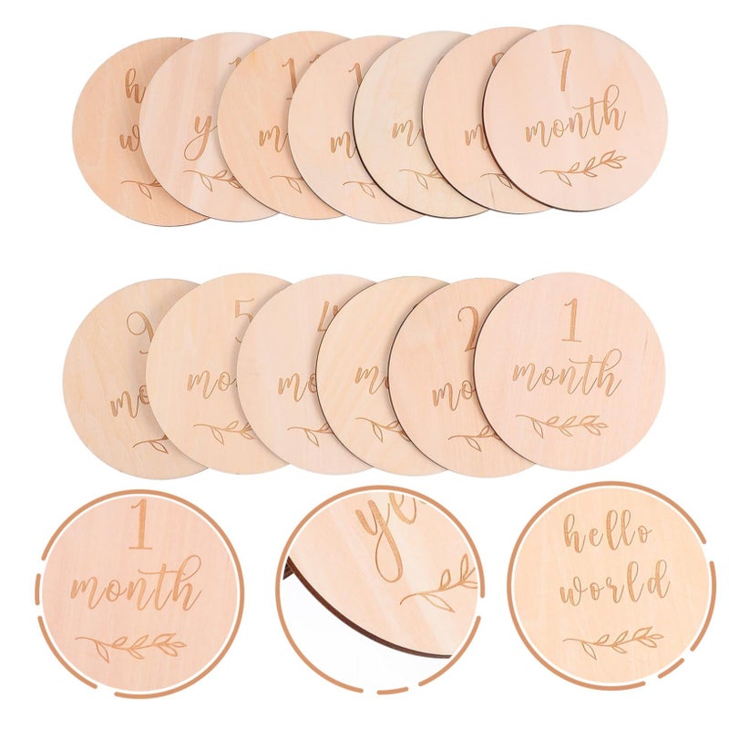 Monthly Commemorative Growth Cards For Newborn Photography 13Pcs Smooth Edge Home Decor Props - Image 4