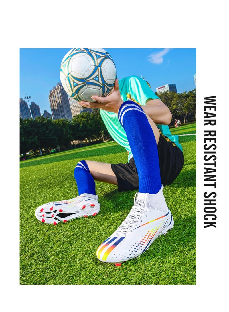 xozgdovg Spike Sneakers TF Training Shoes Football Shoes Non-slip (Spike Bright Moon)43  - Image 3
