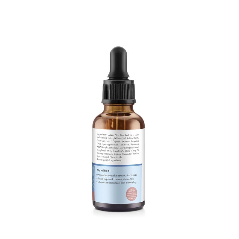 Lass Natural 1 Retinol Face Serum for Improve Fine Line Brightening Glowing Skin and Deep Nourishment Repair and Revive Aging Skin30ml - Image 2
