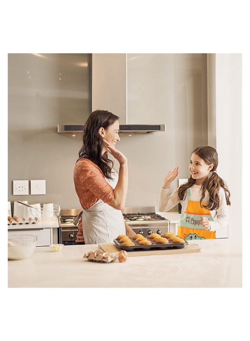 Excefore Children's Dinosaur Apron, Kids Art Aprons with Pocket Adjustable Waterproof for Home Cooking Baking Painting Artists Apron Kichen Feeding Smock Boys Girls Chef Baking - Image 4