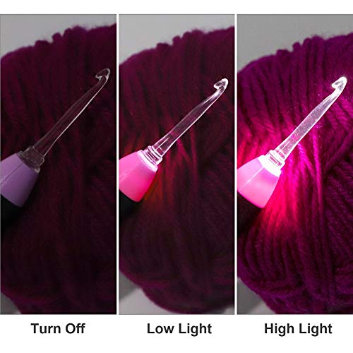 Yarniss Lighted Crochet Hooks Set - 11 Sizes Light Up Crochet Hooks with Case,Rechargeable Crochet Hook with Light,2.5mm to 8mm - Image 5