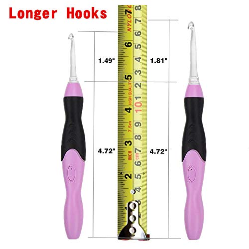 Yarniss Lighted Crochet Hooks Set - 11 Sizes Light Up Crochet Hooks with Case,Rechargeable Crochet Hook with Light,2.5mm to 8mm - Image 2