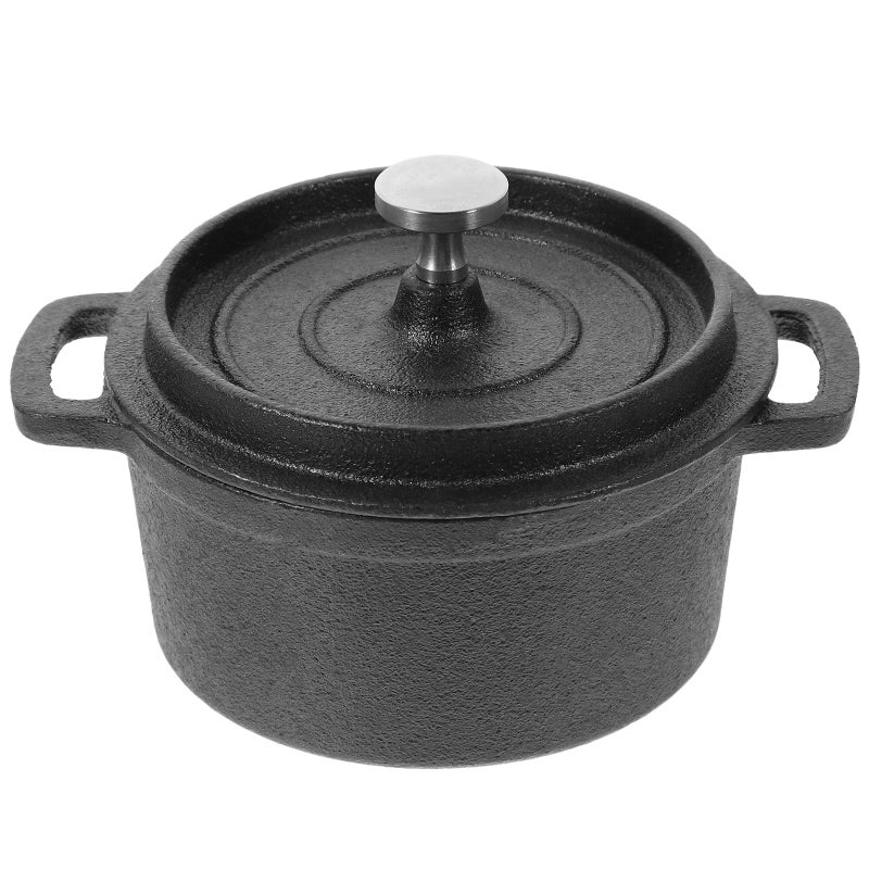 Small 10cm Cast Iron Milk Pot With Lid For Heating Soup Stew And Dairy - Image 2
