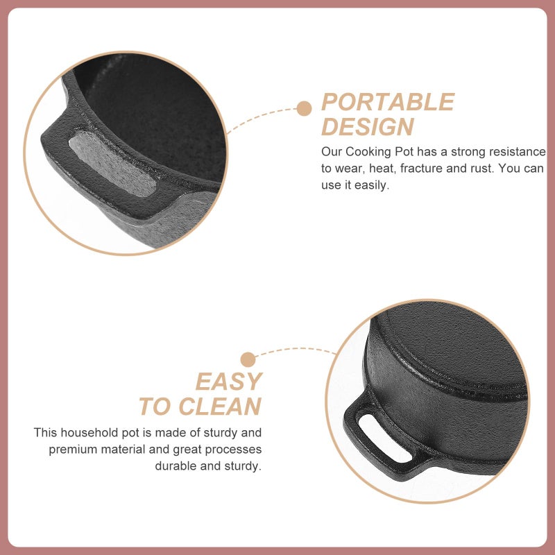 Small 10cm Cast Iron Milk Pot With Lid For Heating Soup Stew And Dairy - Image 4