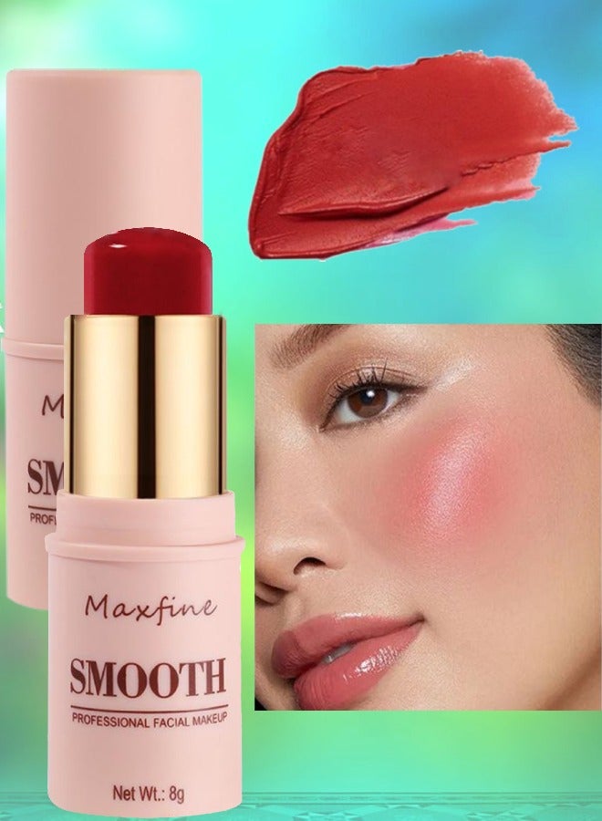 Maxfine Smooth Facial Blush Stick 3 in 1 Multi Stick for Lipstick Blush and Eyeshadow Professional Facial Makeup Multi Stick for Lips Cheeks and Eyes Long Lasting Blusher Tinted Moisture Stick 03  - Image 1