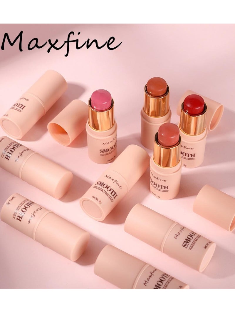 Maxfine Smooth Facial Blush Stick 3 in 1 Multi Stick for Lipstick Blush and Eyeshadow Professional Facial Makeup Multi Stick for Lips Cheeks and Eyes Long Lasting Blusher Tinted Moisture Stick 03  - Image 2