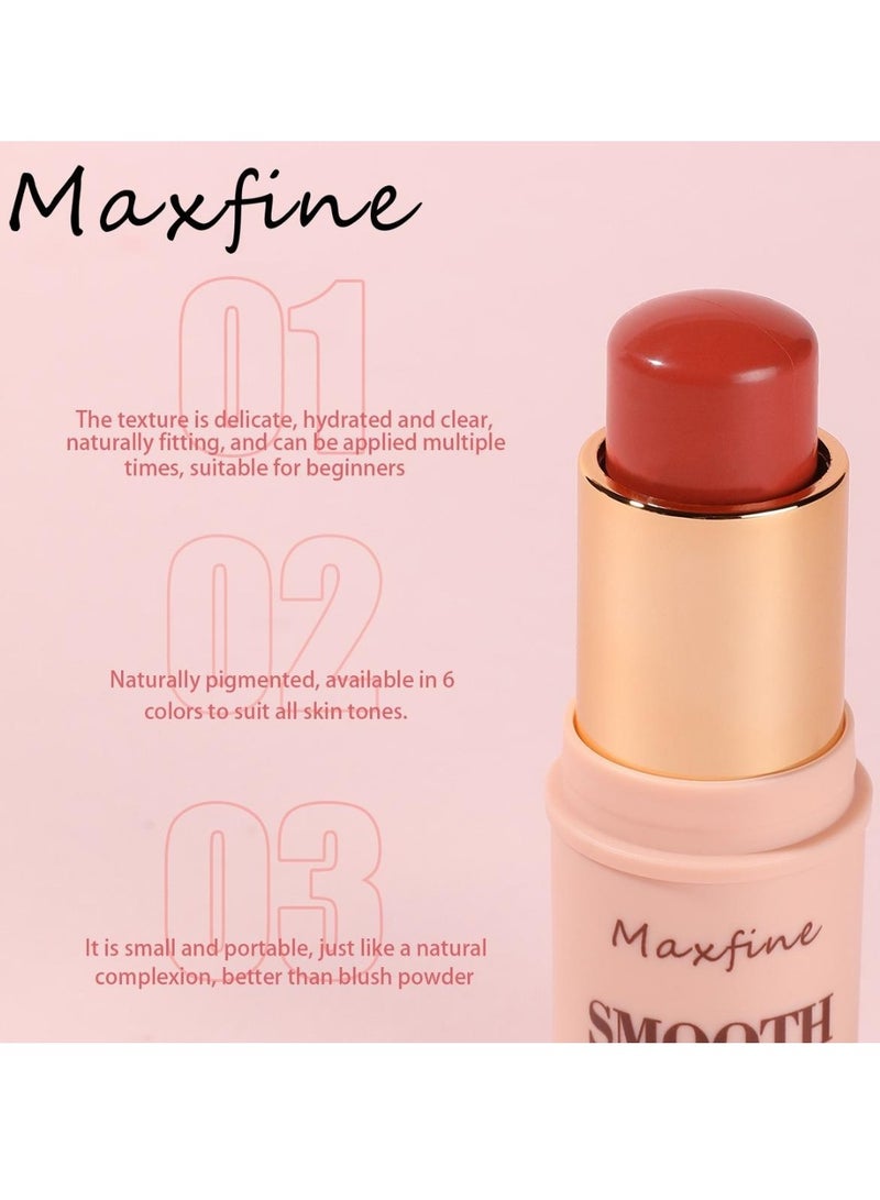 Maxfine Smooth Facial Blush Stick 3 in 1 Multi Stick for Lipstick Blush and Eyeshadow Professional Facial Makeup Multi Stick for Lips Cheeks and Eyes Long Lasting Blusher Tinted Moisture Stick 03  - Image 3