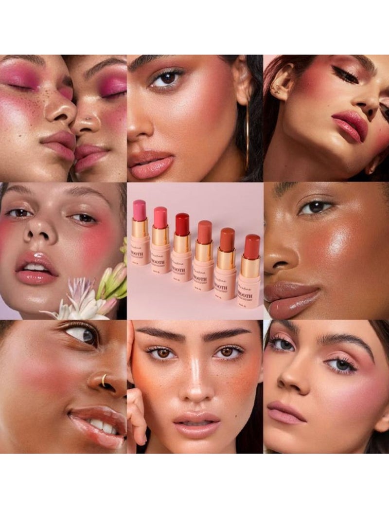 Maxfine Smooth Facial Blush Stick 3 in 1 Multi Stick for Lipstick Blush and Eyeshadow Professional Facial Makeup Multi Stick for Lips Cheeks and Eyes Long Lasting Blusher Tinted Moisture Stick 03  - Image 4