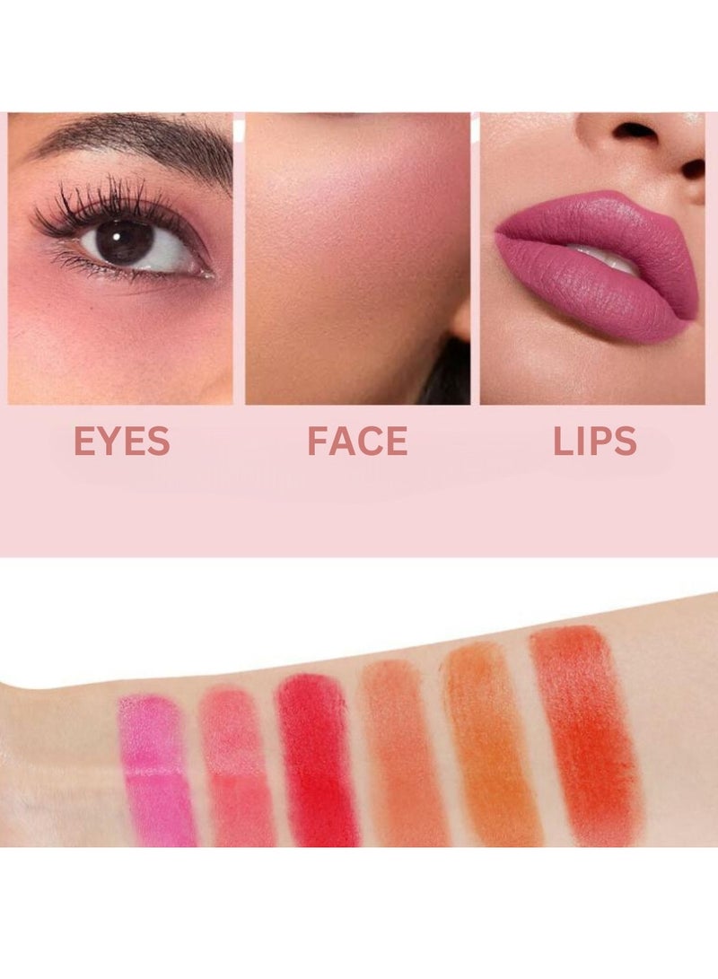Maxfine Smooth Facial Blush Stick 3 in 1 Multi Stick for Lipstick Blush and Eyeshadow Professional Facial Makeup Multi Stick for Lips Cheeks and Eyes Long Lasting Blusher Tinted Moisture Stick 03  - Image 5