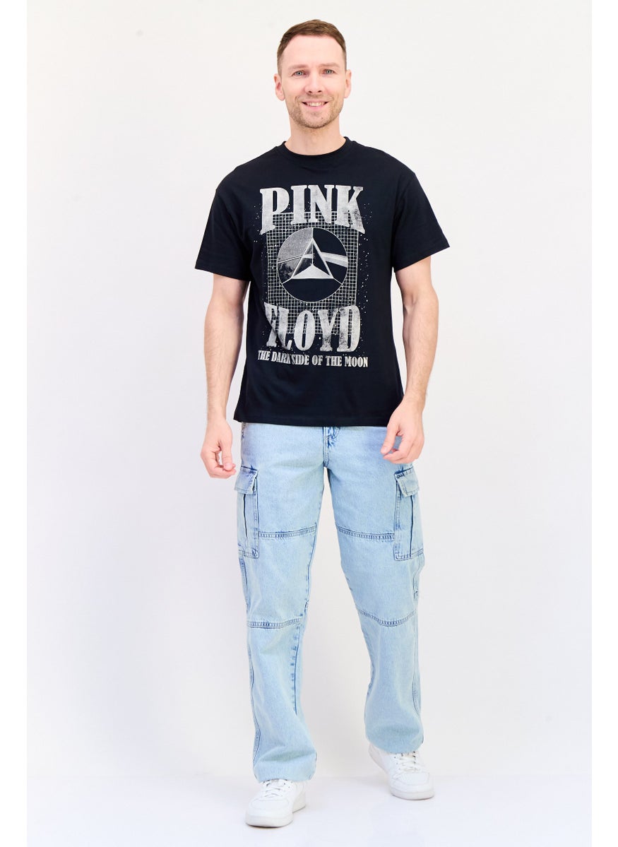 PINK FLOYD Men Crew Neck Short Sleeves Graphic Print T-Shirt, Black  - Image 3