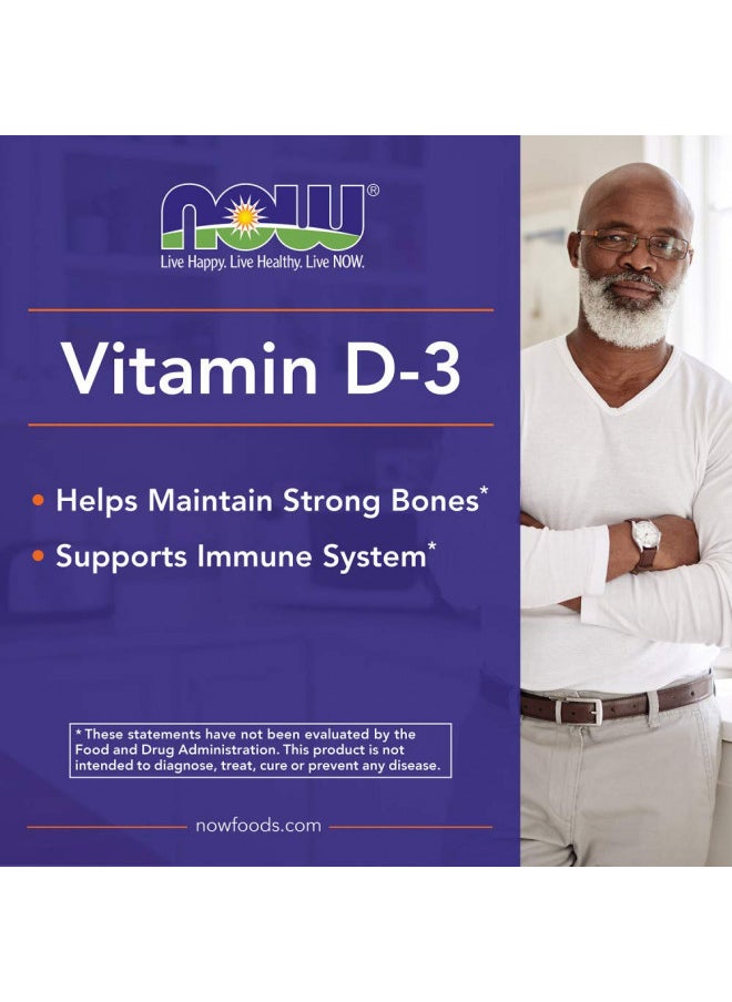 now NOW Supplements, Vitamin D-3 5,000 IU, High Potency, Structural Support, 120 Softgels  - Image 5
