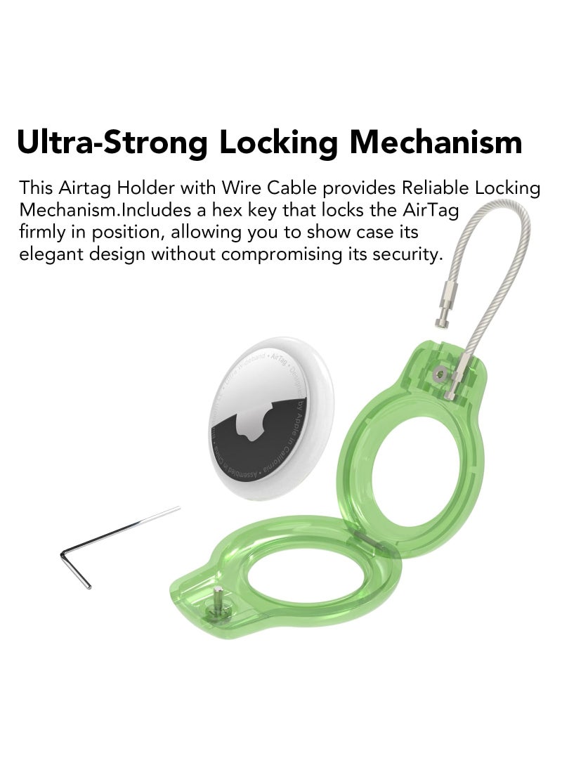 Generic - Suitable for Apple AirTag Holder Secure Lock Keychain, AirTag Case Transparent Protective Cover, Air Tag Luggage Tracker Accessories, Pet Dog Collar Device, Comes with 2 Unlocking Wrenches - Image 1