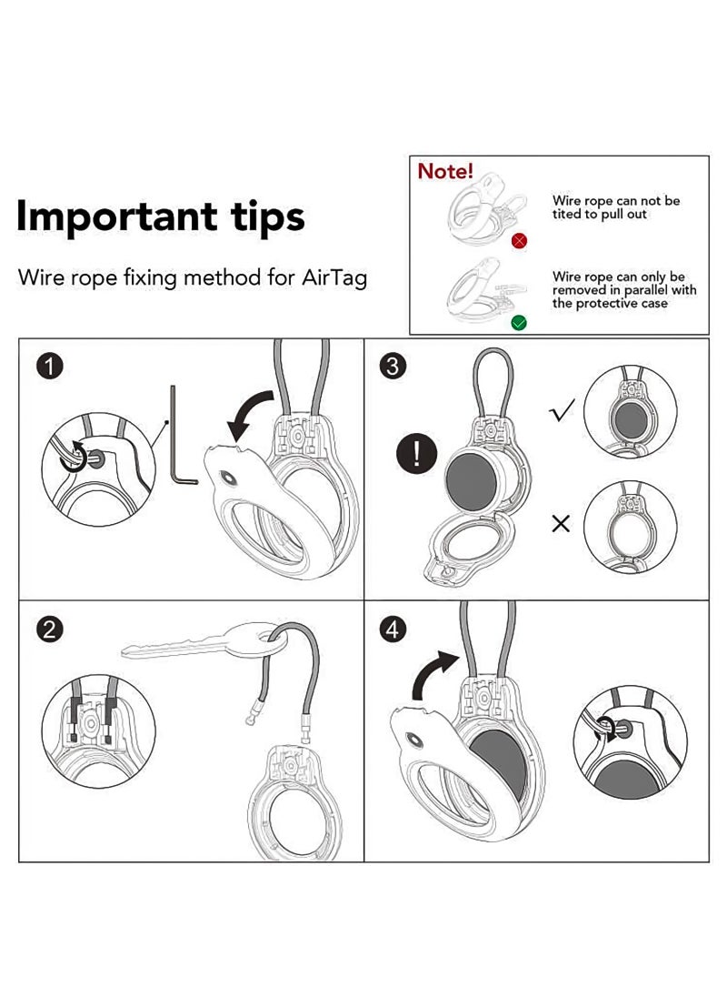 Generic - Suitable for Apple AirTag Holder Secure Lock Keychain, AirTag Case Transparent Protective Cover, Air Tag Luggage Tracker Accessories, Pet Dog Collar Device, Comes with 2 Unlocking Wrenches - Image 1
