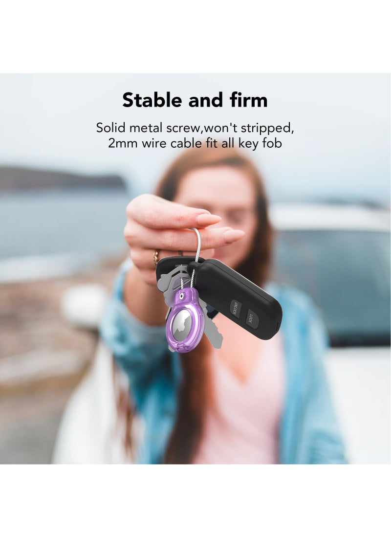 Generic - Suitable for Apple AirTag Holder Secure Lock Keychain, AirTag Case Transparent Protective Cover, Air Tag Luggage Tracker Accessories, Pet Dog Collar Device, Comes with 2 Unlocking Wrenches - Image 1