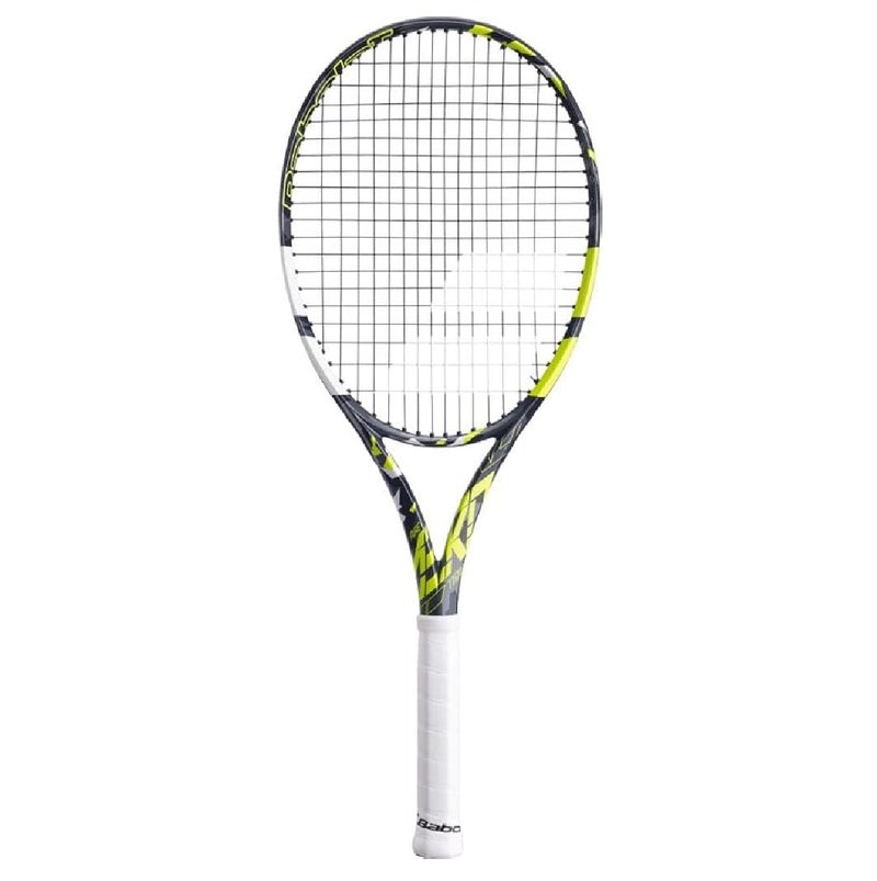 بابولات مضرب تنس بابولات بيور ايرو تيم غير مشدود رمادي أصفر أبيض - Image 1