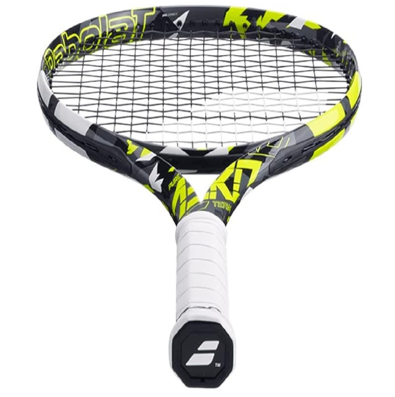 بابولات مضرب تنس بابولات بيور ايرو تيم غير مشدود رمادي أصفر أبيض - Image 3