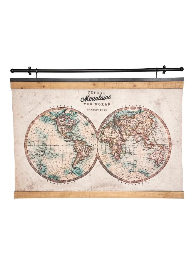 atmosphera High Definition World Wild Hanging Canvas Frame Multicolour 100 x 78 cm 182112