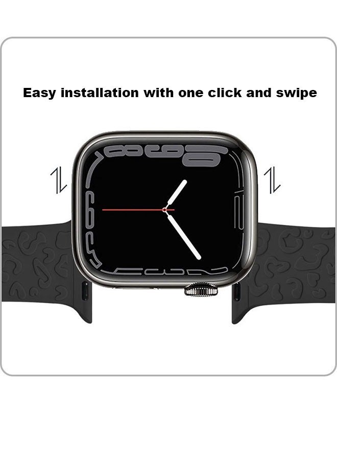 Apple Watch Band, Comfort for Everyday Wear (38mm/40mm/41mm), Fashionable Premium Black Leopard 1 Piece - Image 5