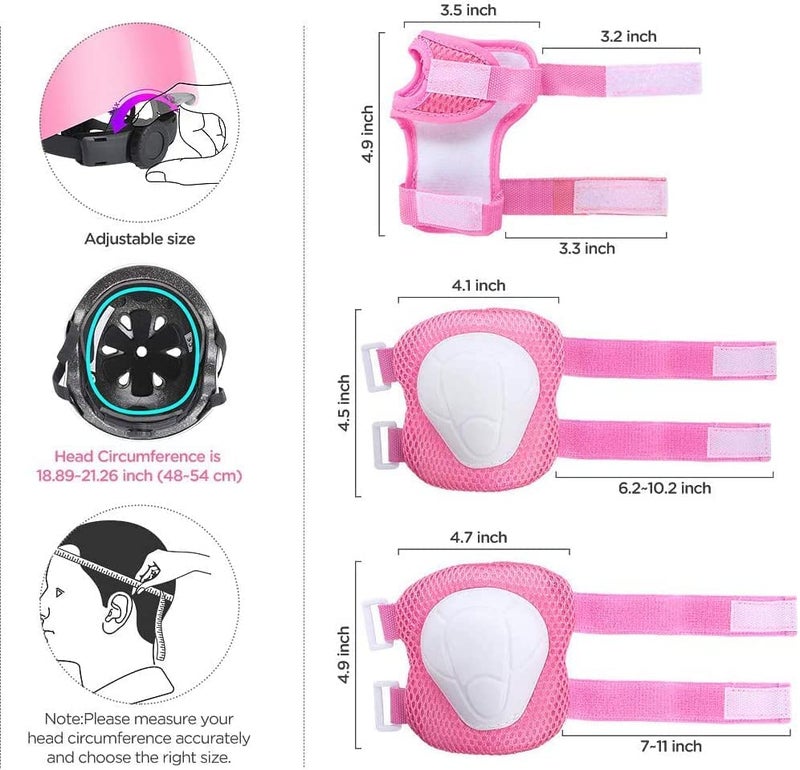 TCCVANAS Adjustable Kids Helmet with Knee Pad, Elbow Pads & Wrist Guards - Toddler Bike Helmets for Ages 3-5, 5-8, 8-14 Years - Perfect for Skating, Biking, Cycling, and Skateboard - for Boys and Girls - Image 5