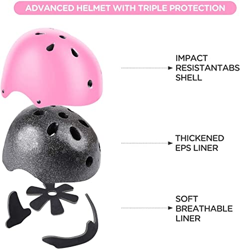 TCCVANAS Adjustable Kids Helmet with Knee Pad, Elbow Pads & Wrist Guards - Toddler Bike Helmets for Ages 3-5, 5-8, 8-14 Years - Perfect for Skating, Biking, Cycling, and Skateboard - for Boys and Girls - Image 2