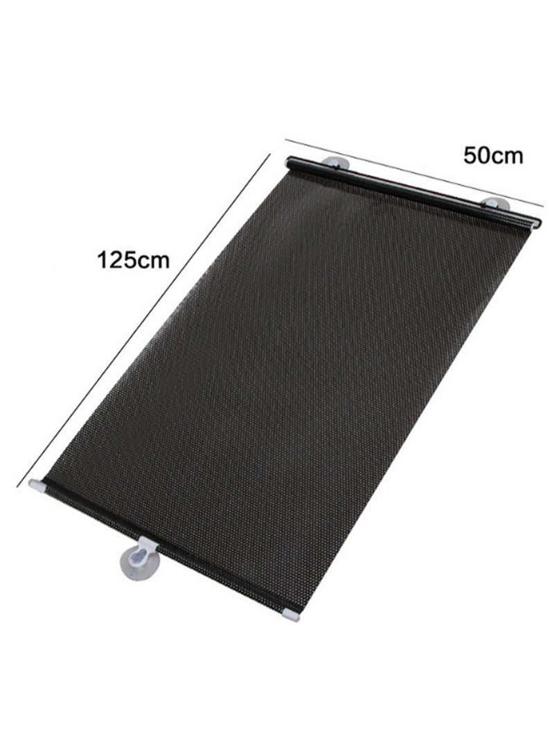 50*125 Black 【3 Suction Cups Included】 Retractable Car Sunshade, Large Windshield Sunshade, Protective Automatic Roller Blind Sunshade, Suitable For Small Business, Medium, Suv, Large Truck - Image 2