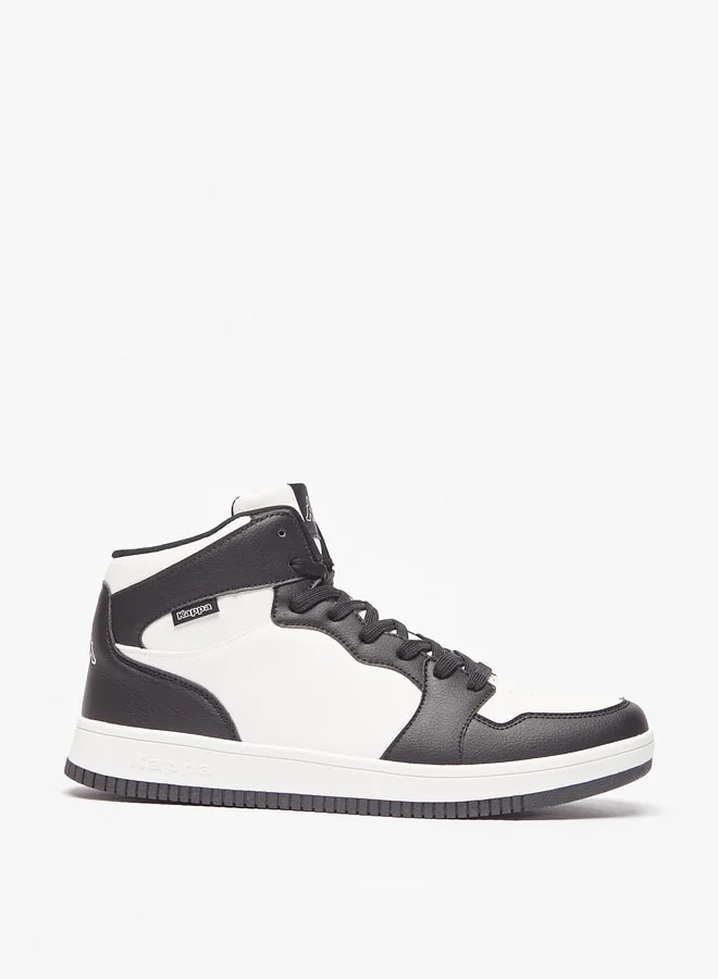 Kappa Men'S Logo Print High Cut Casual Sneakers With Lace-Up Closure