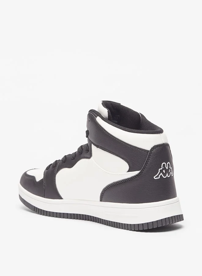 Kappa Men'S Logo Print High Cut Casual Sneakers With Lace-Up Closure