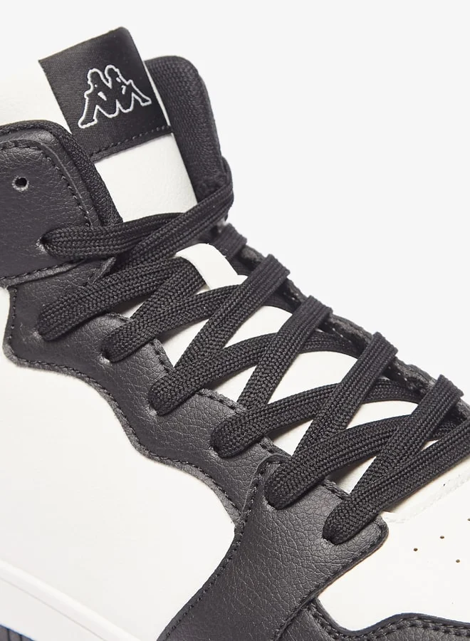 Kappa Men'S Logo Print High Cut Casual Sneakers With Lace-Up Closure