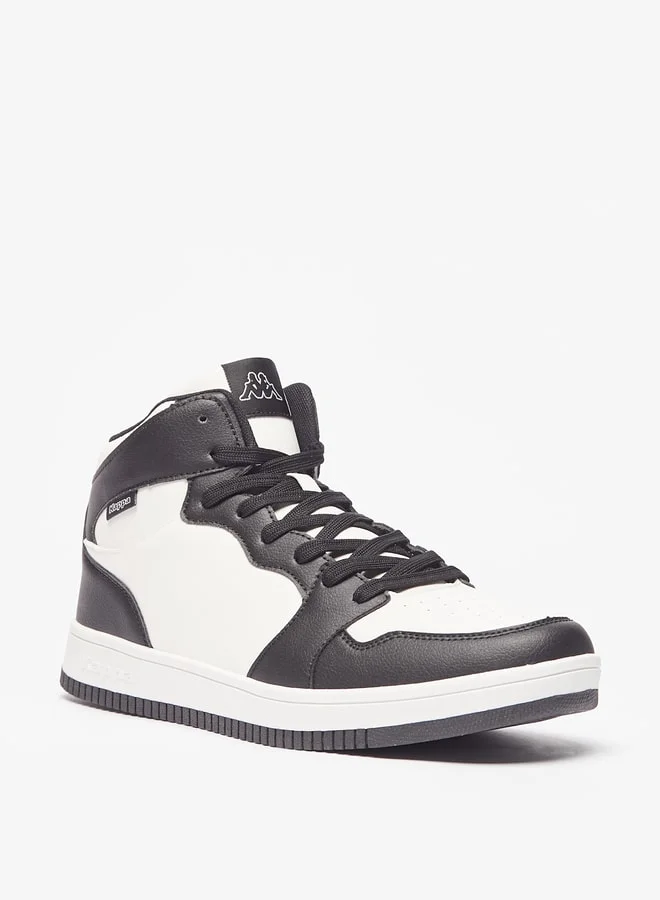 Kappa Men'S Logo Print High Cut Casual Sneakers With Lace-Up Closure