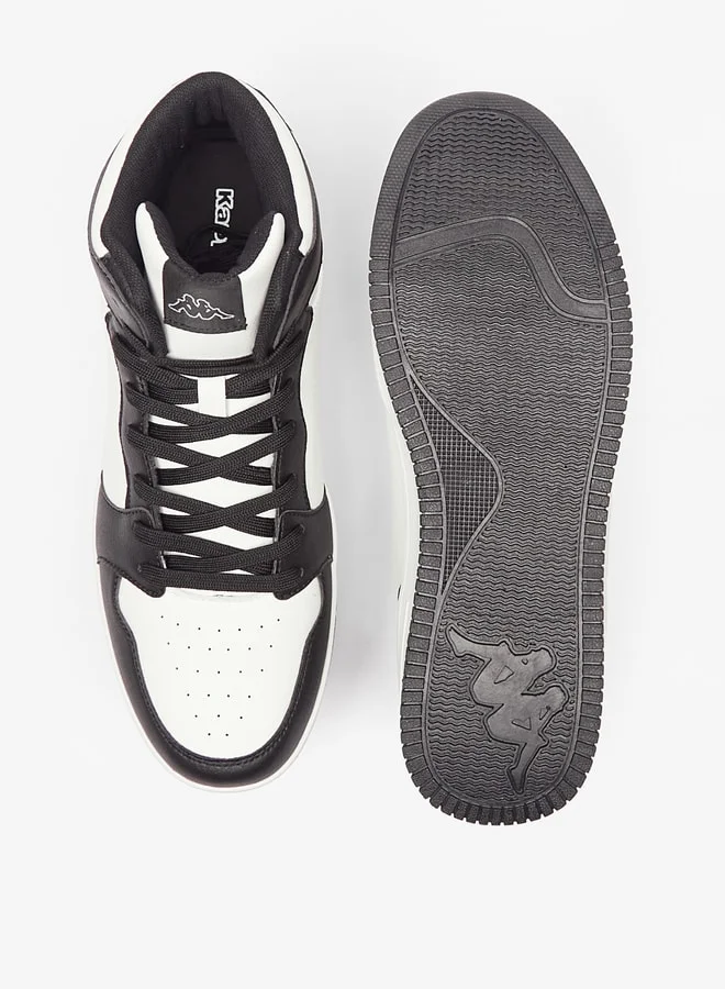 Kappa Men'S Logo Print High Cut Casual Sneakers With Lace-Up Closure