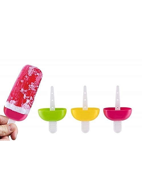 DECODAZZ - Ice Candy Kulfi Maker Mould ice Stick Trays Classic Reusable Ice Pop Mold Frozen Ice Cream Mould Tray of 6 Candy with Reusable Stick Set of 1pc Multicolor - Image 1