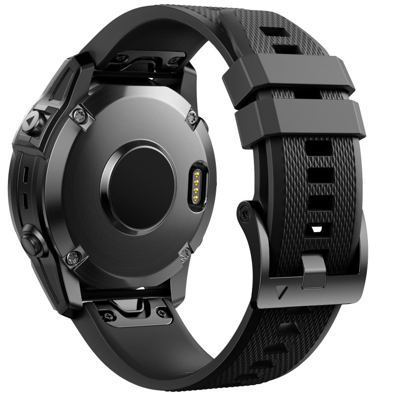 ANCOOL حزام ANCOOL لفينيكس 5 / فينيكس 6 / فينيكس 7 22 مم حزام ساعة سيليكون لفينيكس 8 فينيكس E 47 مم / فينيكس 5 بلس / فينيكس 6 برو / فينيكس 7 برو / فوررونر 935 (أسود) - Image 3