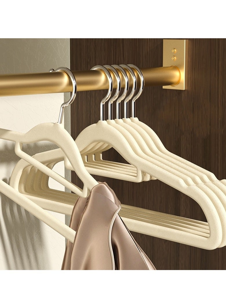 AUTOYSUR 10 Pcs Clothes Hangers, Non-Slip Adult Hangers with Notched Back Brackets, 360 Degree Swivel Hook, Suitable for Jackets, Suits, Dresses, Ties, Scarf Rings (White)  - Image 2