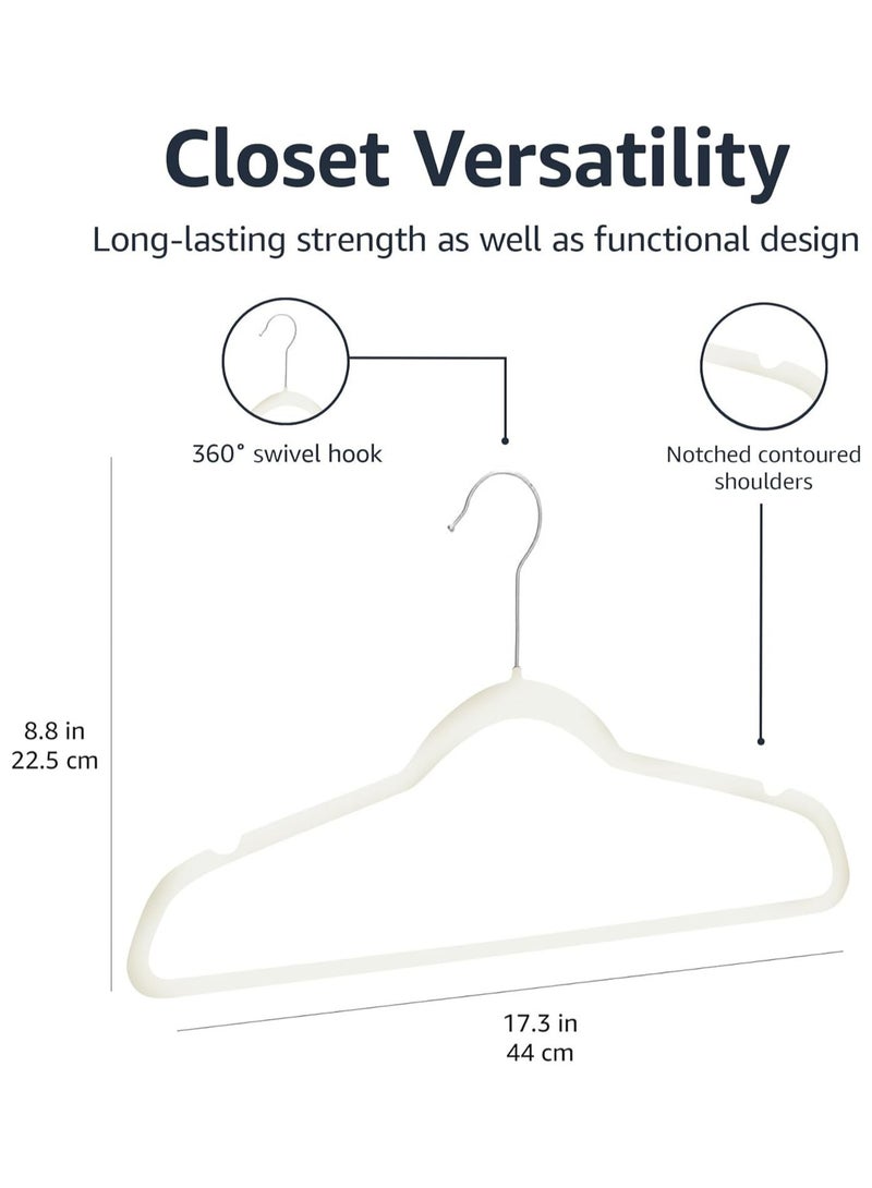 AUTOYSUR 10 Pcs Clothes Hangers, Non-Slip Adult Hangers with Notched Back Brackets, 360 Degree Swivel Hook, Suitable for Jackets, Suits, Dresses, Ties, Scarf Rings (White)  - Image 5