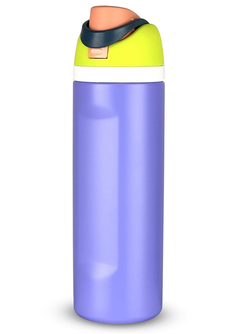 روییيس زجاجة مياه معزولة من الفولاذ المقاوم للصدأ سعة 24 أونصة مع قشة وغطاء، مانعة للتسرب وخالية من مادة BPA، ترمس للمشروبات الساخنة والباردة للصالة الرياضية والرياضة والسفر والمشي لمسافات طويلة والمدرسة - Image 1