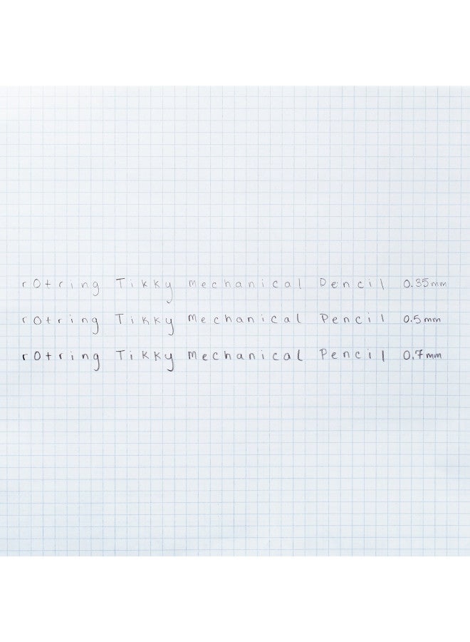 Rotring rOtring Tikky Mechanical Pencil Set, HB 0.7 mm, Burgundy, Includes 12 Leads and Eraser 