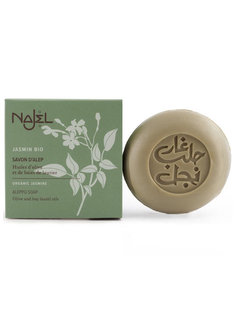 najel Aleppo Najel Soap with Organic Jasmine Revitalizing Soap, for face, body and hair - 100g - Image 2