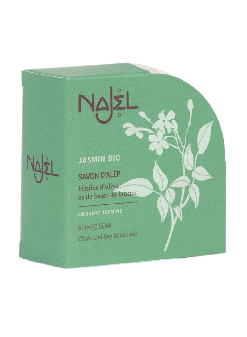 najel Aleppo Najel Soap with Organic Jasmine Revitalizing Soap, for face, body and hair - 100g - Image 1