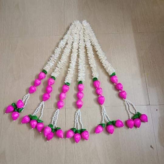 SP SELLPLUS Sellplus Handmade Item Foam with Lotus Rajnigandha Paper Gajra for Torans Garland Bandhwar Decoration Item for Home Dcor Diwali Festival Navratri 
