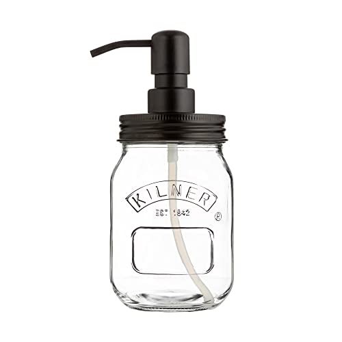 Kilner Premium 500ml Glass Liquid Soap & Lotion Dispenser | Refillable Bathroom/Kitchen Bottle with Stainless Steel Pump | BPA-Free, Rust-Resistant, Eco-Friendly - Image 1
