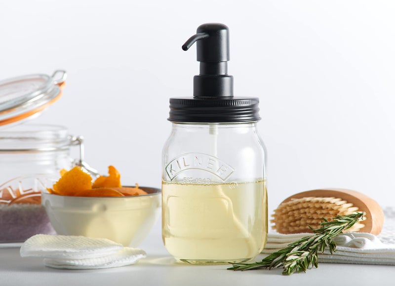 Kilner Premium 500ml Glass Liquid Soap & Lotion Dispenser | Refillable Bathroom/Kitchen Bottle with Stainless Steel Pump | BPA-Free, Rust-Resistant, Eco-Friendly - Image 3