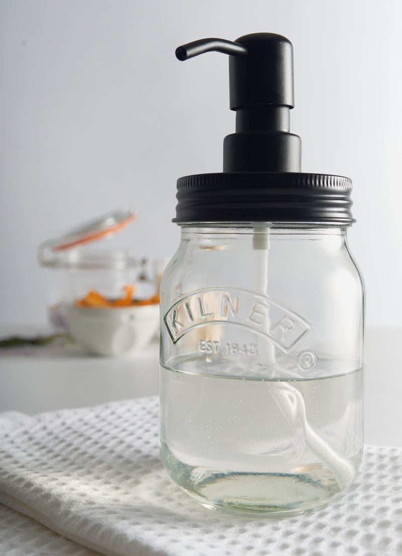 Kilner Premium 500ml Glass Liquid Soap & Lotion Dispenser | Refillable Bathroom/Kitchen Bottle with Stainless Steel Pump | BPA-Free, Rust-Resistant, Eco-Friendly - Image 4