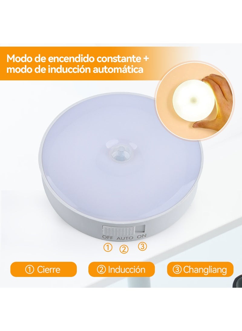 AQUILUX 6-Piece Wireless Battery-Powered LED Night Motion Sensor Light, White, Motion Sensor + Switch, Dimensions 8.6×8.6×2 cm - Image 5