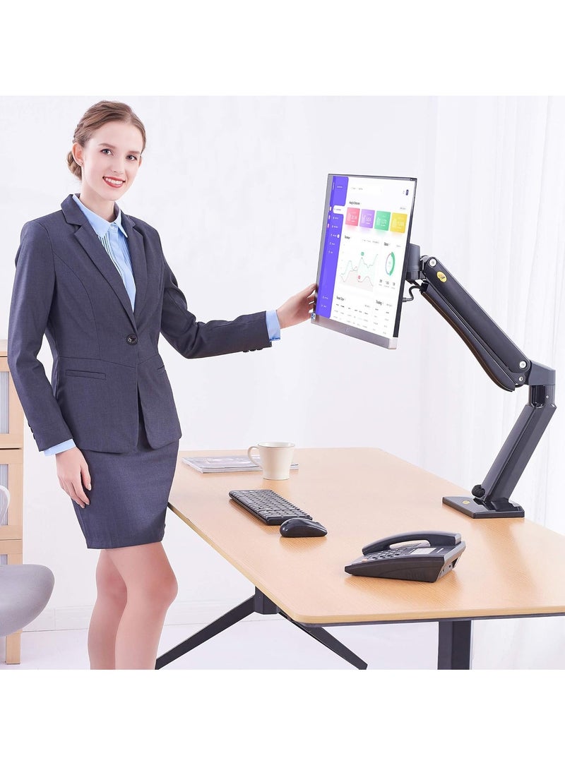 NB North Bayou Dual Monitor Desk Stand Full Motion Swivel Computer Arm For Two Screens 17-27 Inch with 4.4~19.8lbs Load Capacity Each Display F160 Black - Image 2