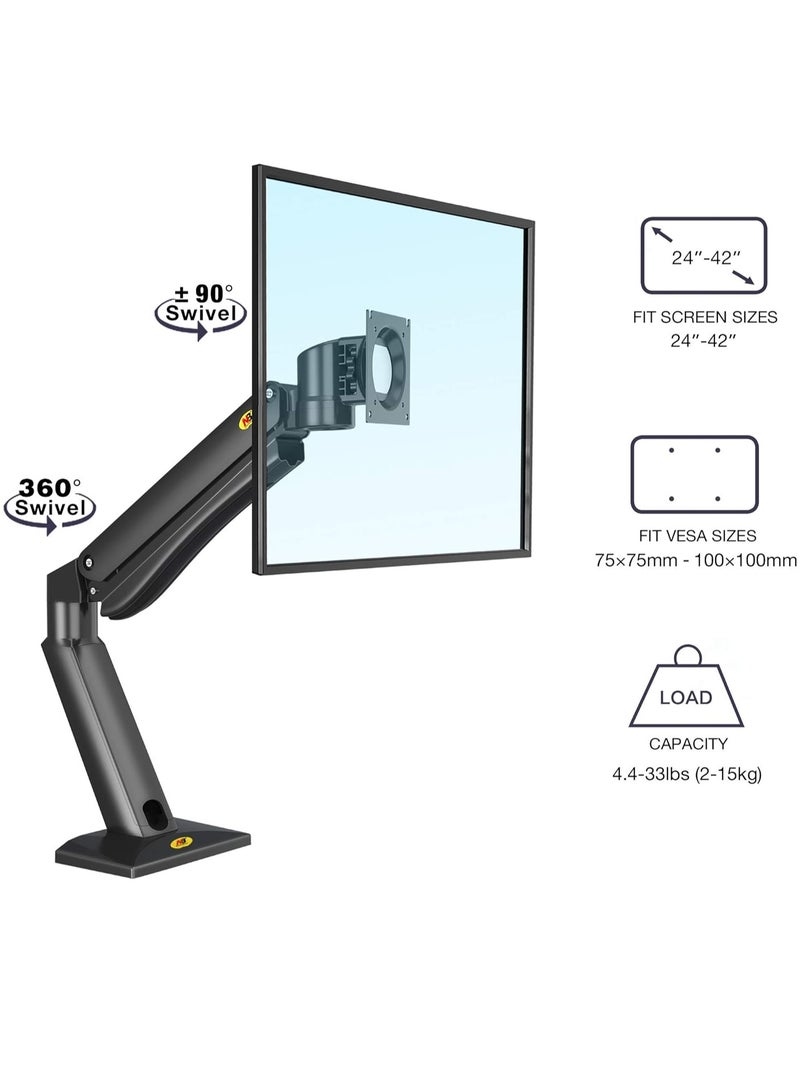 NB North Bayou Dual Monitor Desk Stand Full Motion Swivel Computer Arm For Two Screens 17-27 Inch with 4.4~19.8lbs Load Capacity Each Display F160 Black - Image 3