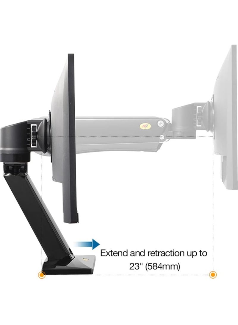 NB North Bayou Dual Monitor Desk Stand Full Motion Swivel Computer Arm For Two Screens 17-27 Inch with 4.4~19.8lbs Load Capacity Each Display F160 Black - Image 5