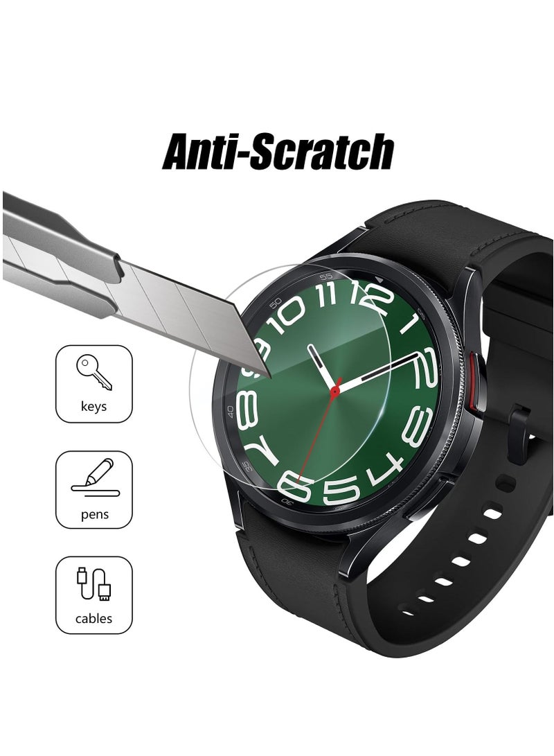 3 Pack 9H Hardness Tempered Glass Screen Protector for Samsung Galaxy Watch 6 Classic (43MM) - Image 4