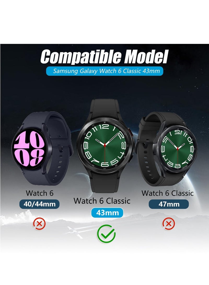 3 Pack 9H Hardness Tempered Glass Screen Protector for Samsung Galaxy Watch 6 Classic (43MM) - Image 2